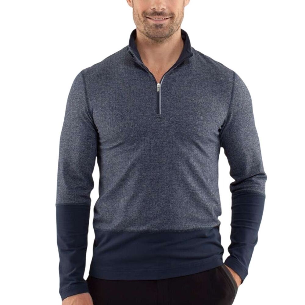 Lululemon Speed 1/2 Zip Herringbone Black Iris Blue / Black Iris Blue Men's L